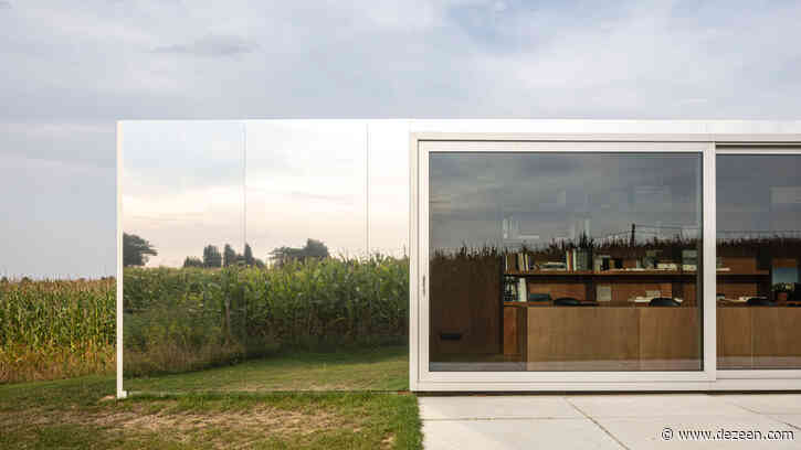Shipping containers turned into  mirrored architects' studio