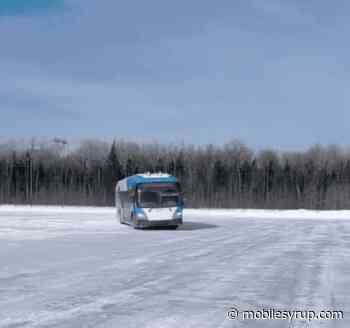 Watch Montreal Transit drift its electric bus on a frozen lake - MobileSyrup