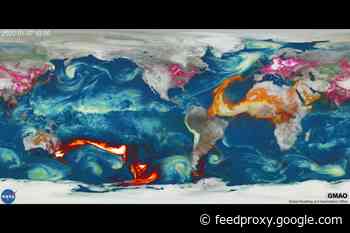 In psychedelic colors, this NASA visualization reveals the global impact of smoke from wildfires