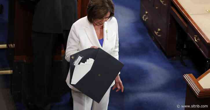 Pelosi shreds Trump’s speech. Right there on the podium.