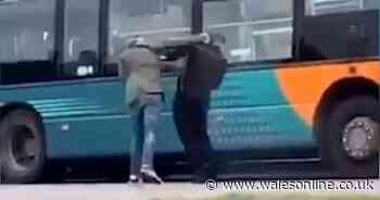 Punches thrown as Cardiff Bus driver filmed in street scuffle
