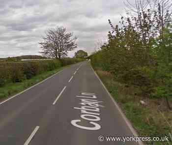 Vehicle overturns after crash outside York village