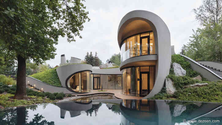 House in Russia hidden beneath artificial green hill