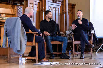 Footballers Ryan Giggs and Joe Thompson inspire young fans at Bolton School