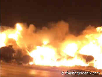 Train derails near Guernsey for second time in two months, reeve says evacuation underway