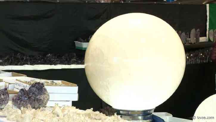 Rare crystal items on display at the Pueblo Gem and Mineral show