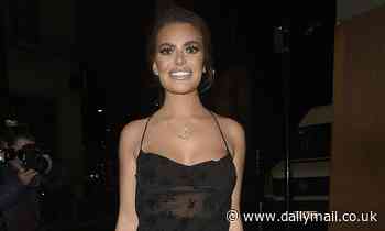 Megan Barton Hanson shows off lacy lingerie as she steps out in a see-through black cocktail dress