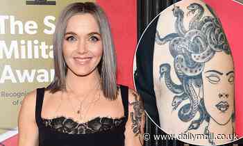 Victoria Pendleton's tattoos on show at the Military Awards