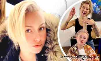 Hayden Panettiere flaunts growing blonde tresses... after debuting edgy pixie cut