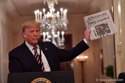 The stark difference between Trump’s victorious speech and Clinton’s sombre address after senate acquittal