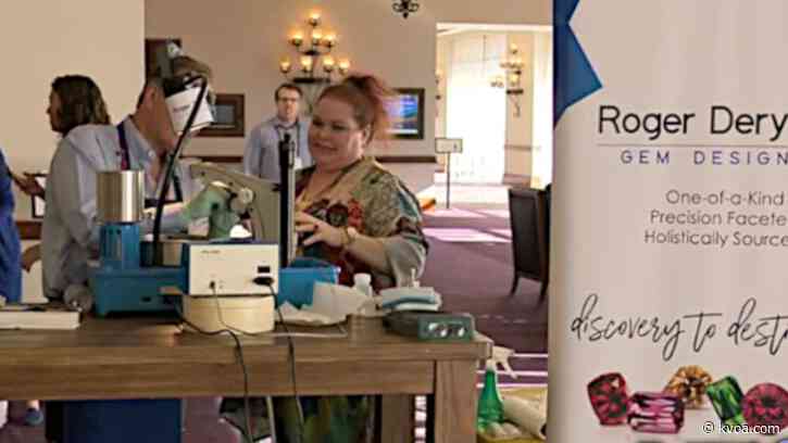 Behind the scenes look at gem cutting at JCK Gem Show