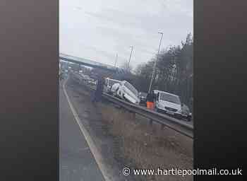 A19 southbound in County Durham reopens after car hits central reservation - Hartlepool Mail