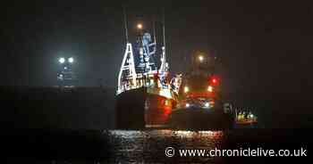 Fishing boat stranded until high tide after running aground on notorious rocks on the Tyne