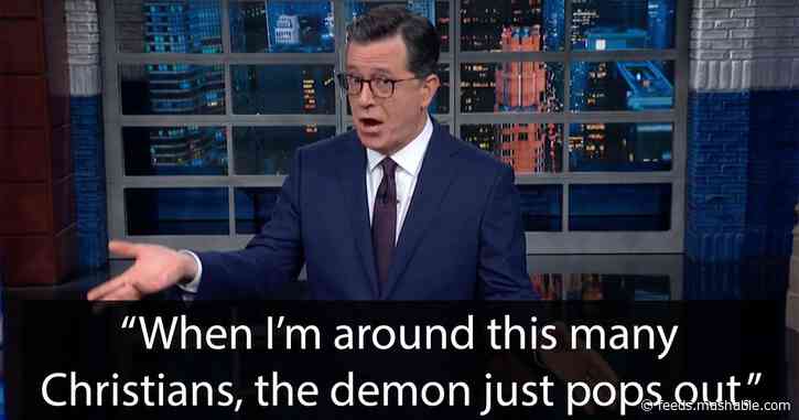 Stephen Colbert serves up the wildest moments from Trump's angry prayer breakfast speech