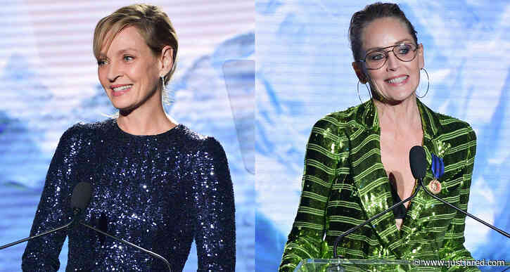 Uma Thurman & Sharon Stone Honor Prince Albert II at Hollywood for the Global Ocean Gala 2020