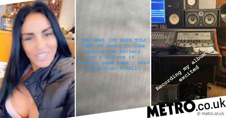Katie Price has finally got ‘good news’ akin to winning the lottery as she records new album