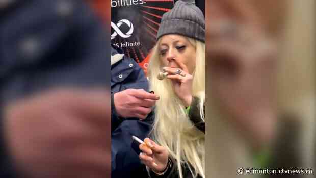 Edmonton LRT passenger films man, woman he says were smoking meth on train