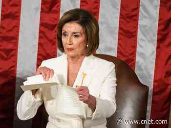 Facebook, Twitter called on to ax edited clip of Pelosi tearing Trump speech     - CNET