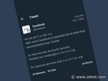 Hackers deface Facebook's official Twitter and Instagram accounts