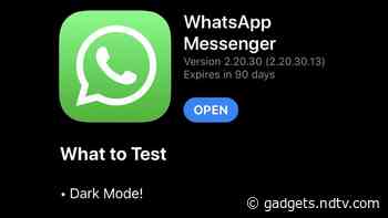 WhatsApp Dark Mode Comes to iPhone With Latest Beta Update: Reports