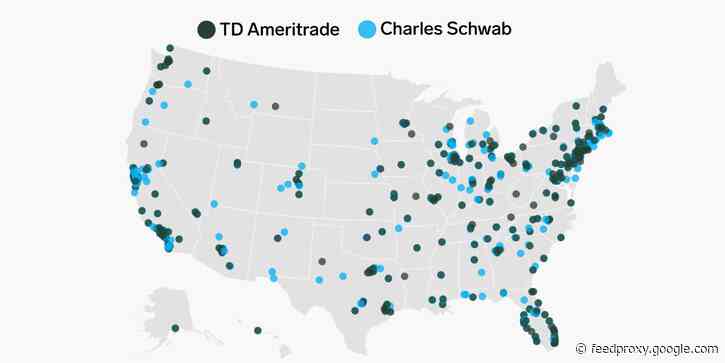 Charles Schwab expects branch closures and job cuts when its TD Ameritrade deal goes through. Here's a look at exactly where the 2 brokerage giants have the most overlap.