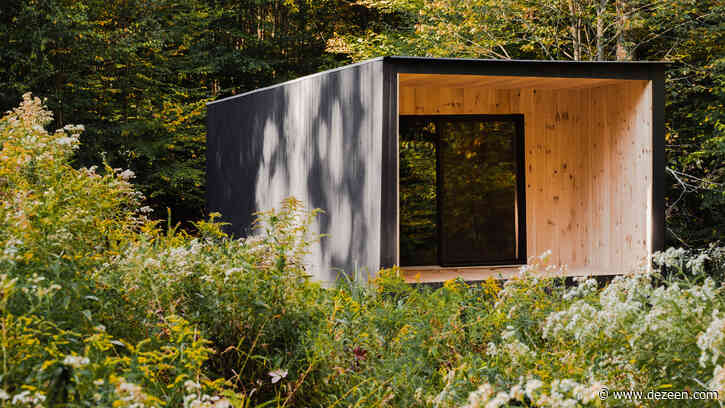 Edifice by Marc Thorpe is a black off-the-grid cabin in Upstate New York