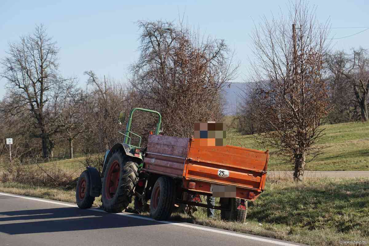 Unfall Zell unter Aichelberg: Traktor überholt und in den Gegenverkehr gekracht - SWP