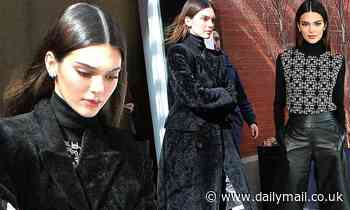Kendall Jenner commands attention in bold coat as she goes to Longchamp show at NYFW
