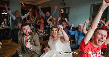 Bride halts big day to watch Ireland v Wales Six Nations clash down the pub in her wedding dress