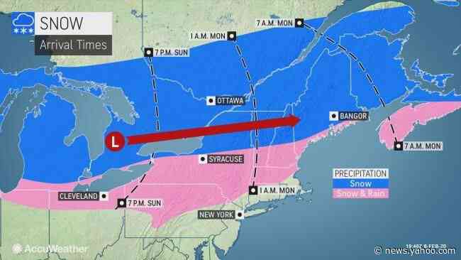 Storm targets Northeast US, threatens slick conditions for Monday's morning commute