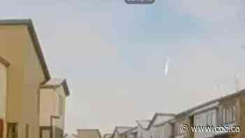 Possible meteor streaks through Alberta sky