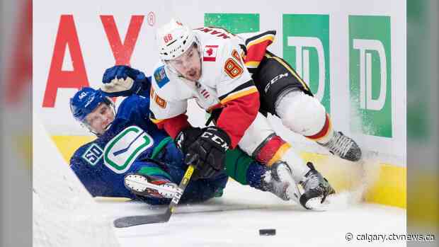 Dube records career-high 3 points in Flames' 6-2 victory over Canucks