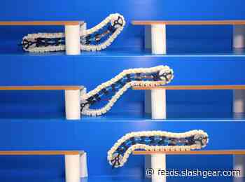 Minimally articulated robot can climb its own track
