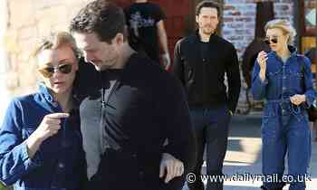 Natalie Dormer wears denim boilersuit in LA with David Oakes