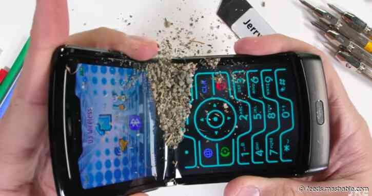 Watch how the Motorola Razr holds up against dust, fire, and an actual razor