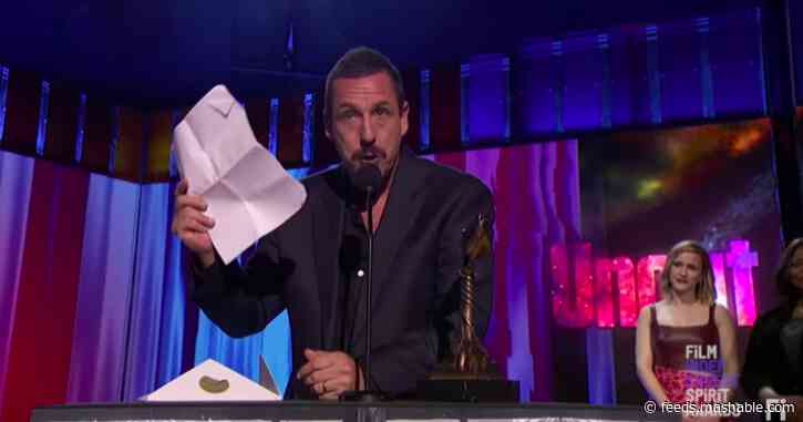 Adam Sandler's Spirit Awards speech is the funniest thing he's done in years