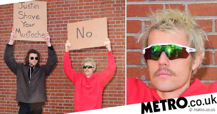 Justin Bieber’s moustache isn’t going anywhere anytime soon despite fan’s protest sign