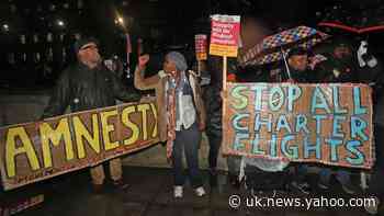 Deportation flight prompts protests outside Downing Street