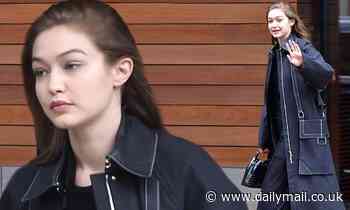 Gigi Hadid shows off her flawless makeup-free complexion as she heads to New York Fashion Week