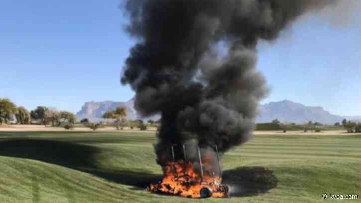 Flames engulf golf cart on Arizona course