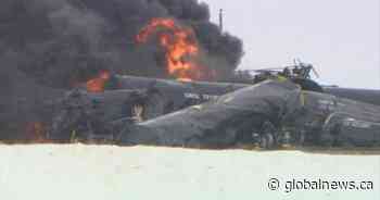 Cleanup continues at CP train derailment near Guernsey, Sask.