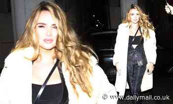 Nadine Coyle looks effortlessly chic in form-fitting blazer and matching trousers