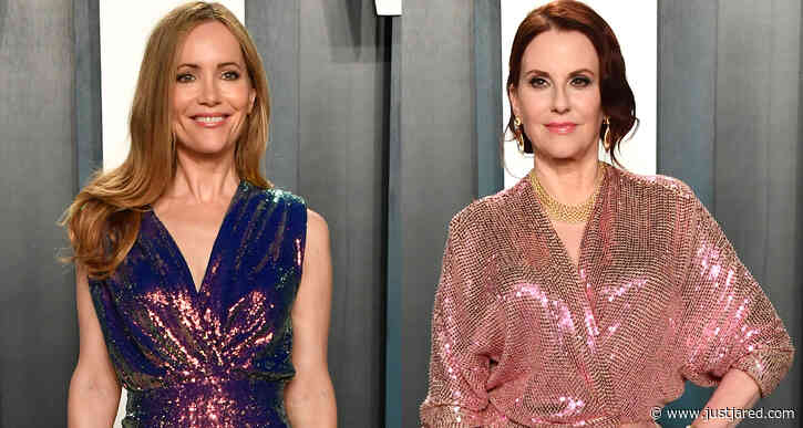 Leslie Mann & Megan Mullally Go Holographic at Vanity Fair Oscar Party with Hubbies!