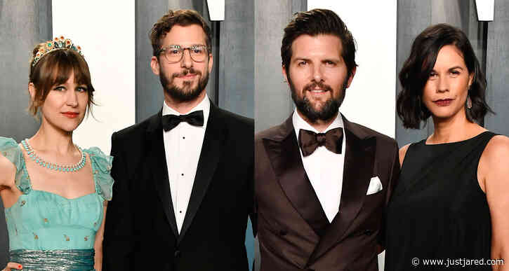 Andy Samberg & Adam Scott are Joined By Their Wives at Vanity Fair Oscar Party 2020