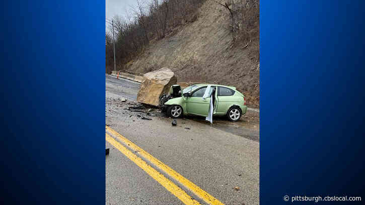 3 People Hospitalized After Boulders Crash Down On Morgantown Road