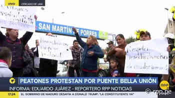 Vecinos protestan y denuncian irregularidades en puente Bella Unión - RPP