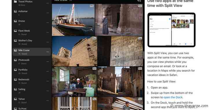 Lightroom now supports split-screen multitasking on the iPad