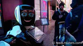 Robot with coronavirus advice hits Times Square