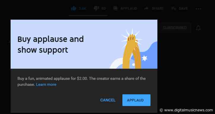 YouTube Applause – New Viewer Support Feature Appears in Testing