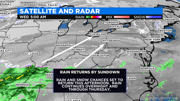 Pittsburgh Weather: Warm Front To Bring Back Rain And Snow, Flash Flood Watch In Effect For Parts Of Area